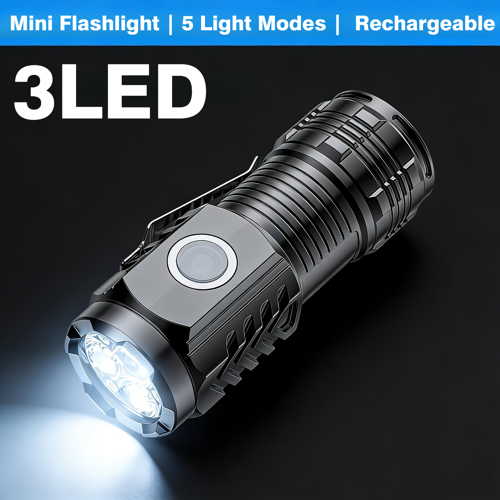 Outdoor Lighting Construction - Portable Mini 3 LED Handheld Flashlight