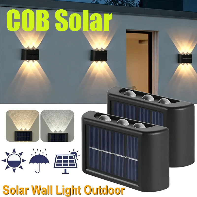Photocell Outdoor Lighting - COB Solar Wall Lamp Outdoor Waterproof