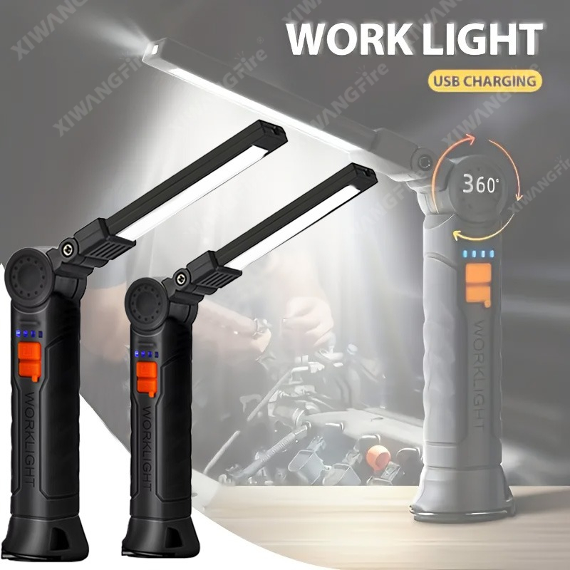 Outdoor Lighting Construction - Rechargeable LED Flashlight Work Light with