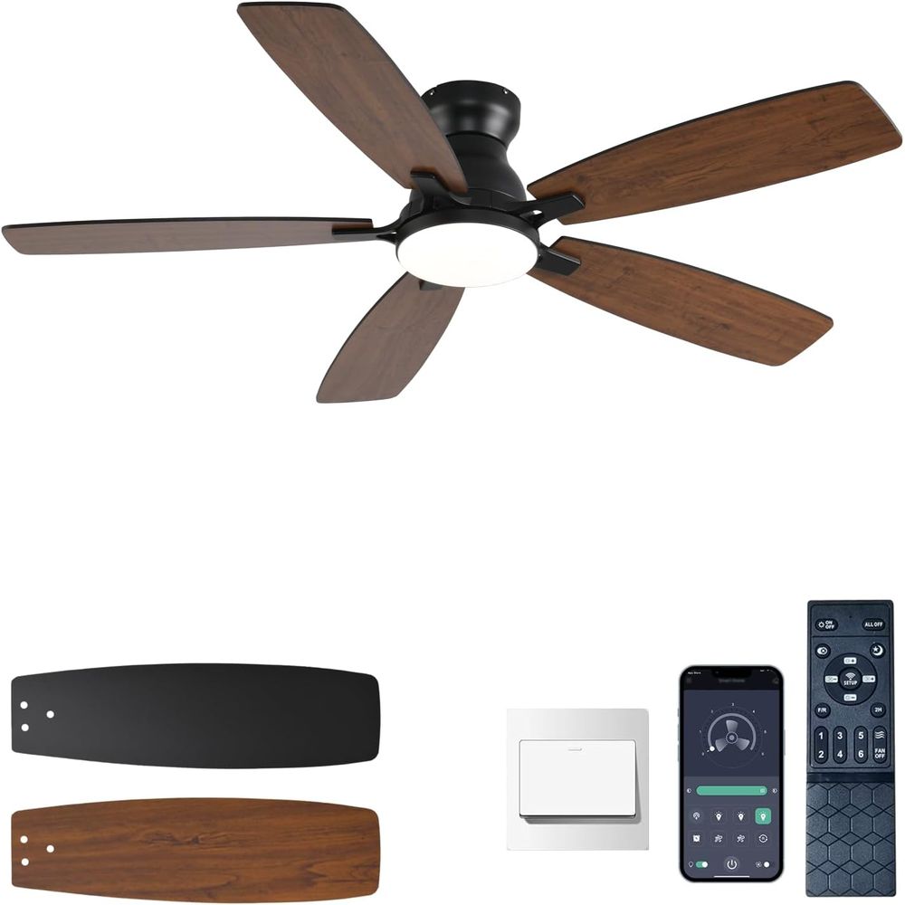 Outdoor Lighting Remote Control - 52 Brown Ceiling Fan with Light