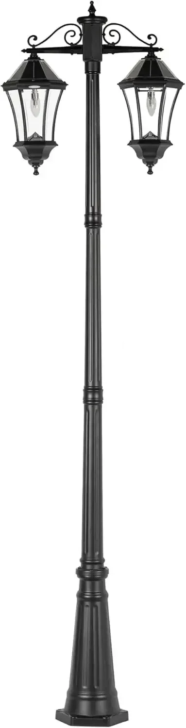 Outdoor Lighting Victorian - Victorian Outdoor Solar Post Light, Double