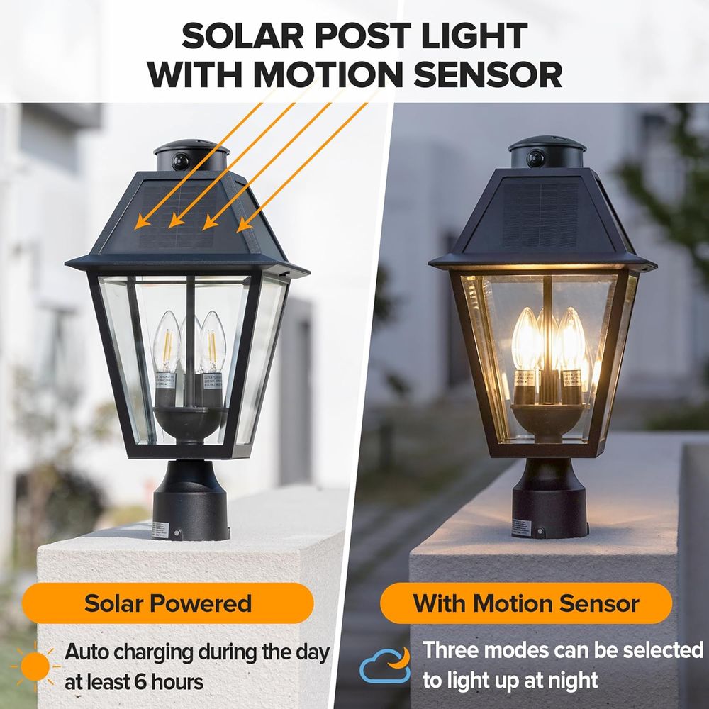 Outdoor Solar Lamp Post Light  - Outdoor Lighting Dusk To Dawn 评论和价格