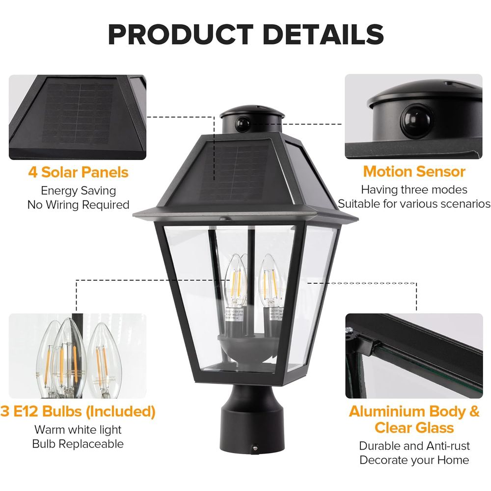 Outdoor Solar Lamp Post Light  - Outdoor Lighting Dusk To Dawn 评论和价格