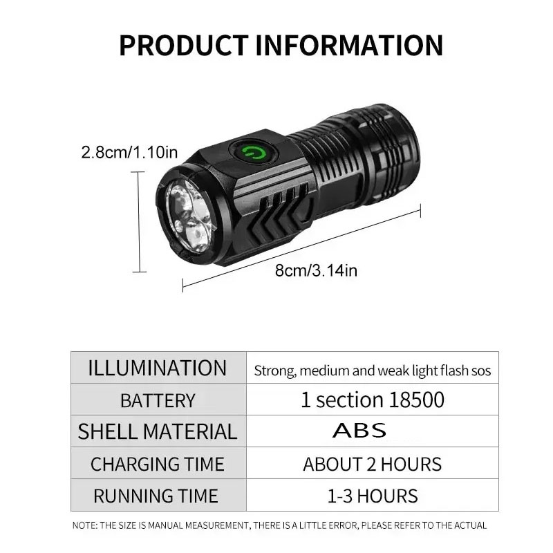 Mini 3 LED Flashlight With Pen - Outdoor Lighting Construction 评论和价格