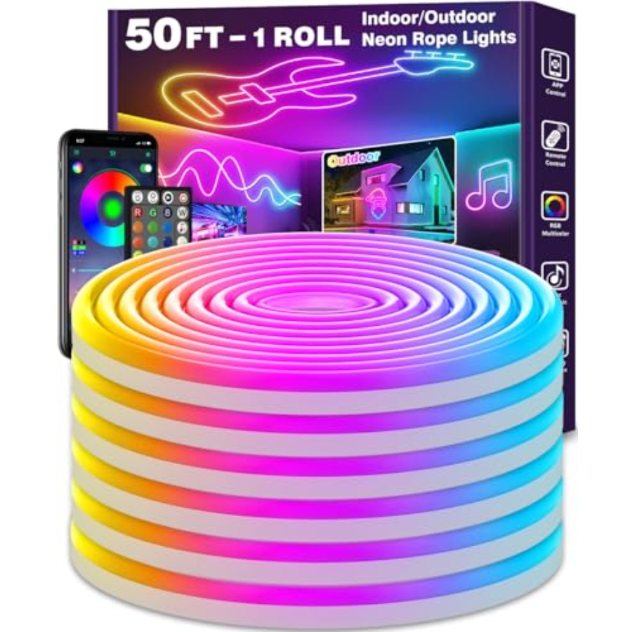 Neon Rope Lights, Flexible Led - Outdoor Lighting Remote Control 评论和价格