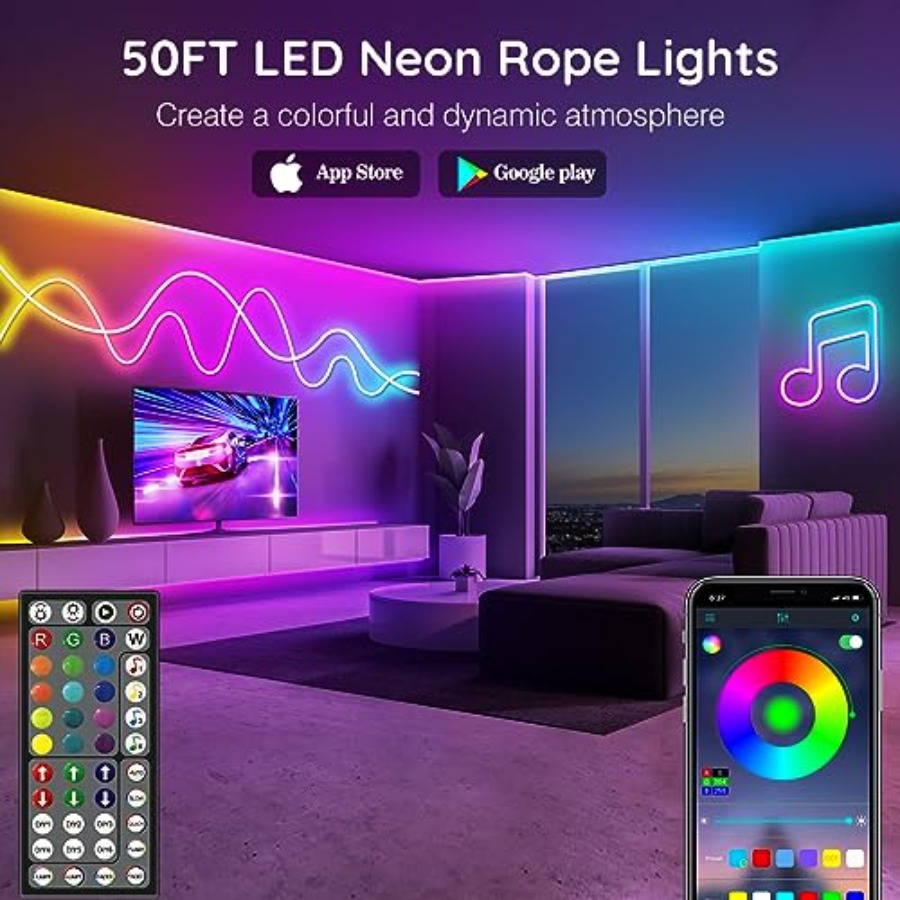 Neon Rope Lights, Flexible Led - Outdoor Lighting Remote Control 评论和价格