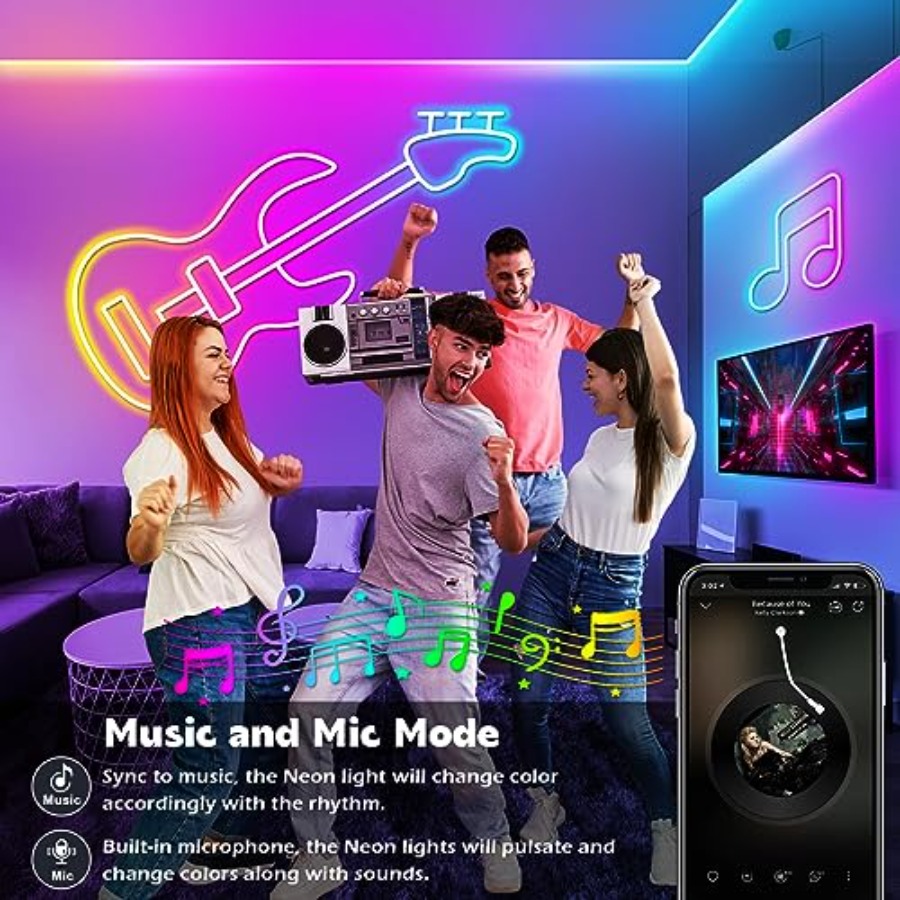 Neon Rope Lights, Flexible Led - Outdoor Lighting Remote Control 评论和价格