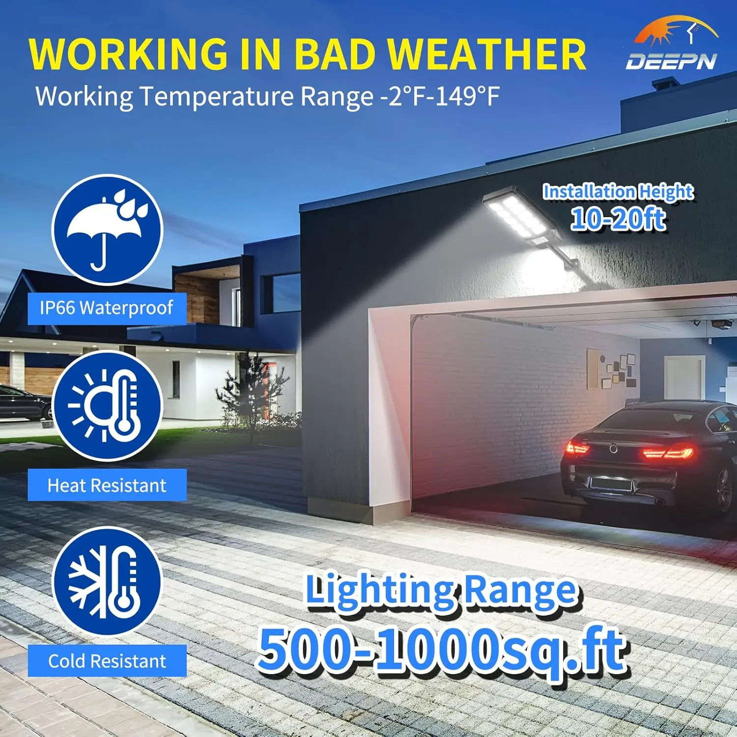 Solar Lights Outdoor, IP66 Wat - Outdoor Lighting Dusk To Dawn 评论和价格