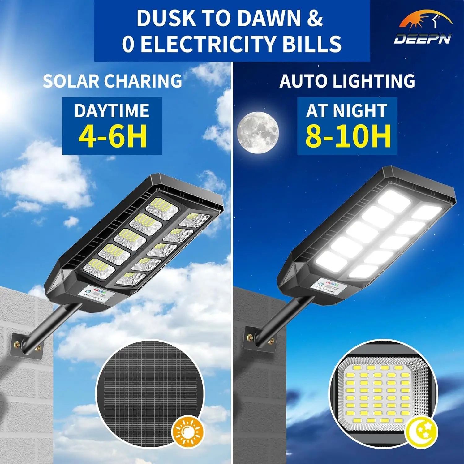 Solar Lights Outdoor, IP66 Wat - Outdoor Lighting Dusk To Dawn 评论和价格