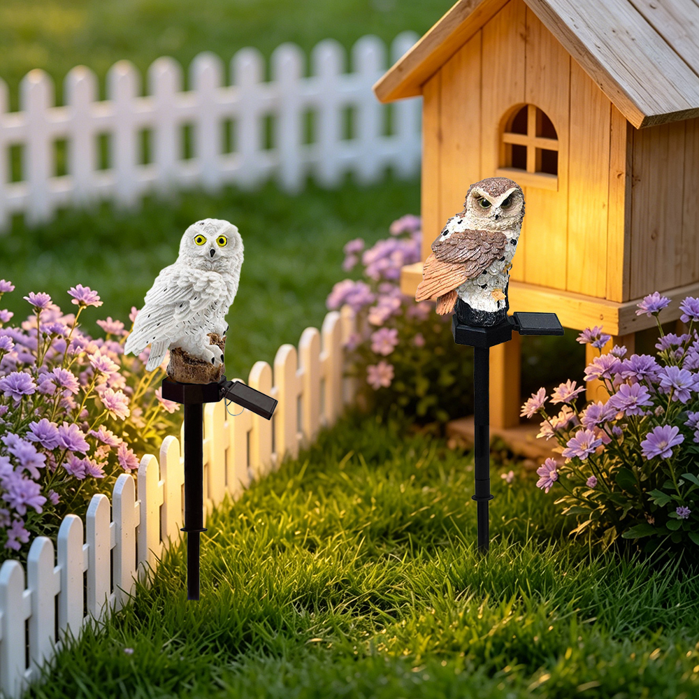 Owl Solar Light, Resin Owl Gro - Photocell Outdoor Lighting 评论和价格