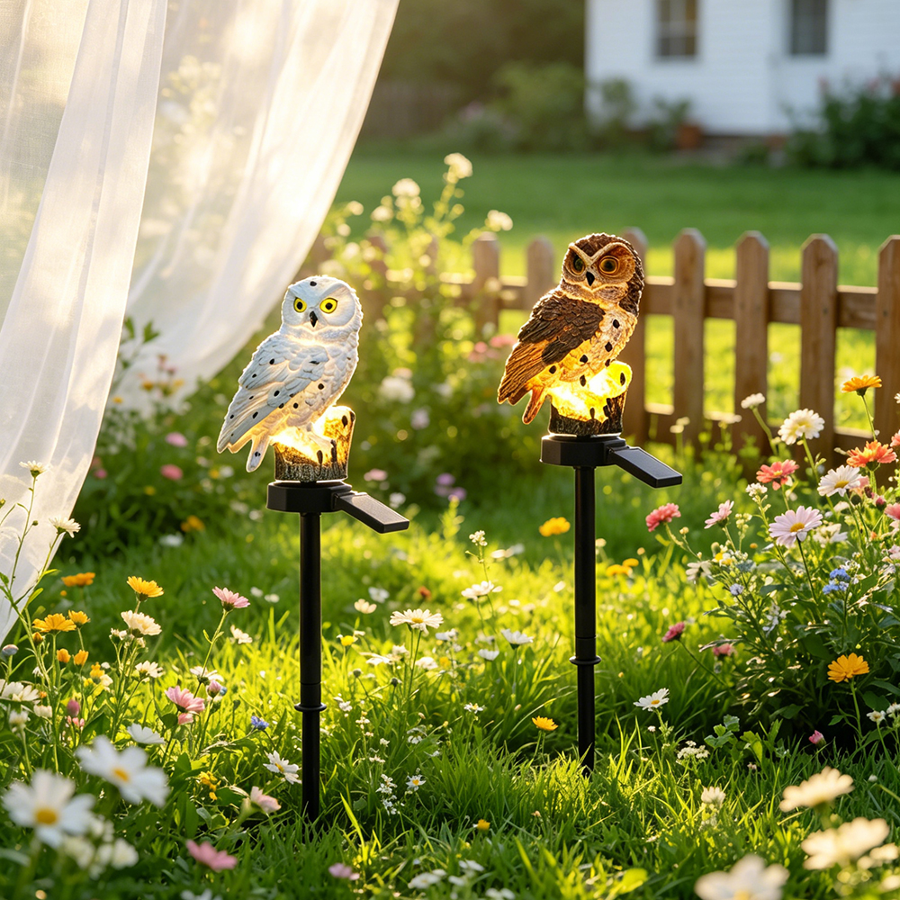 Owl Solar Light, Resin Owl Gro - Photocell Outdoor Lighting 评论和价格