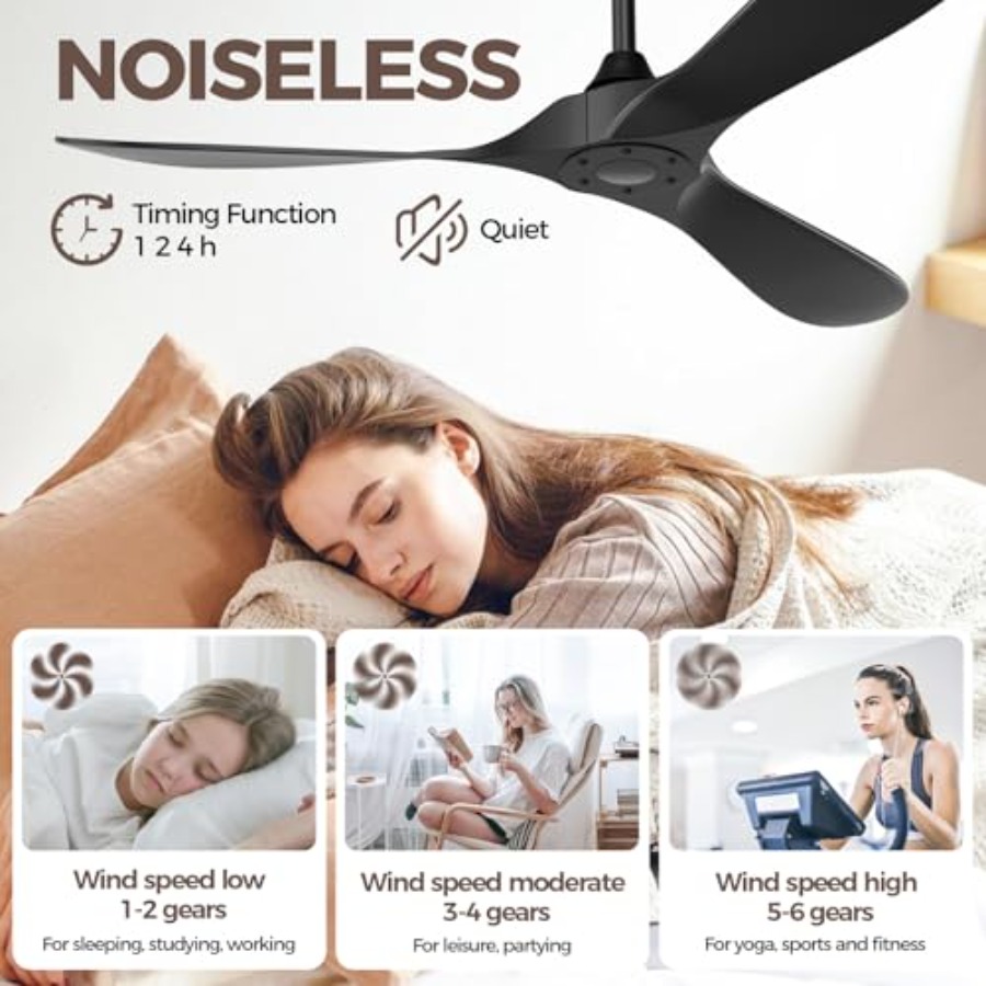 Black Outdoor Ceiling Fan, 52  - Outdoor Lighting Remote Control 评论和价格