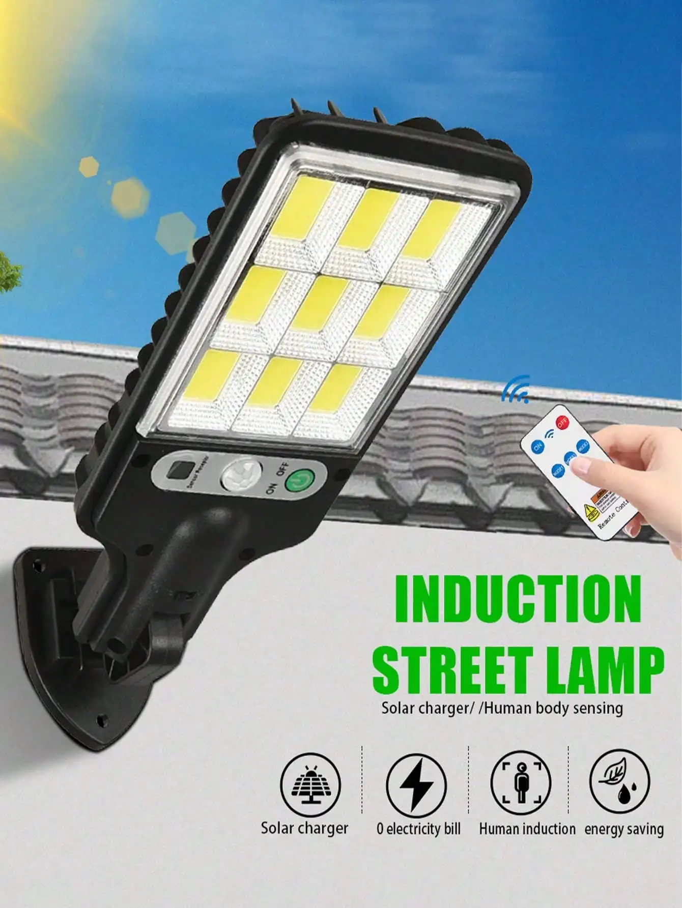 108 COB Solar Sensor Wall Ligh - Outdoor Lighting Remote Control 评论和价格