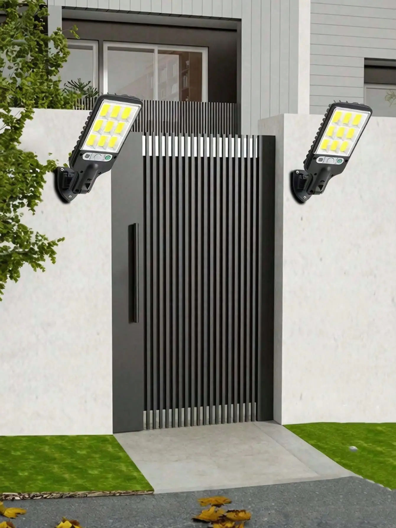 108 COB Solar Sensor Wall Ligh - Outdoor Lighting Remote Control 评论和价格