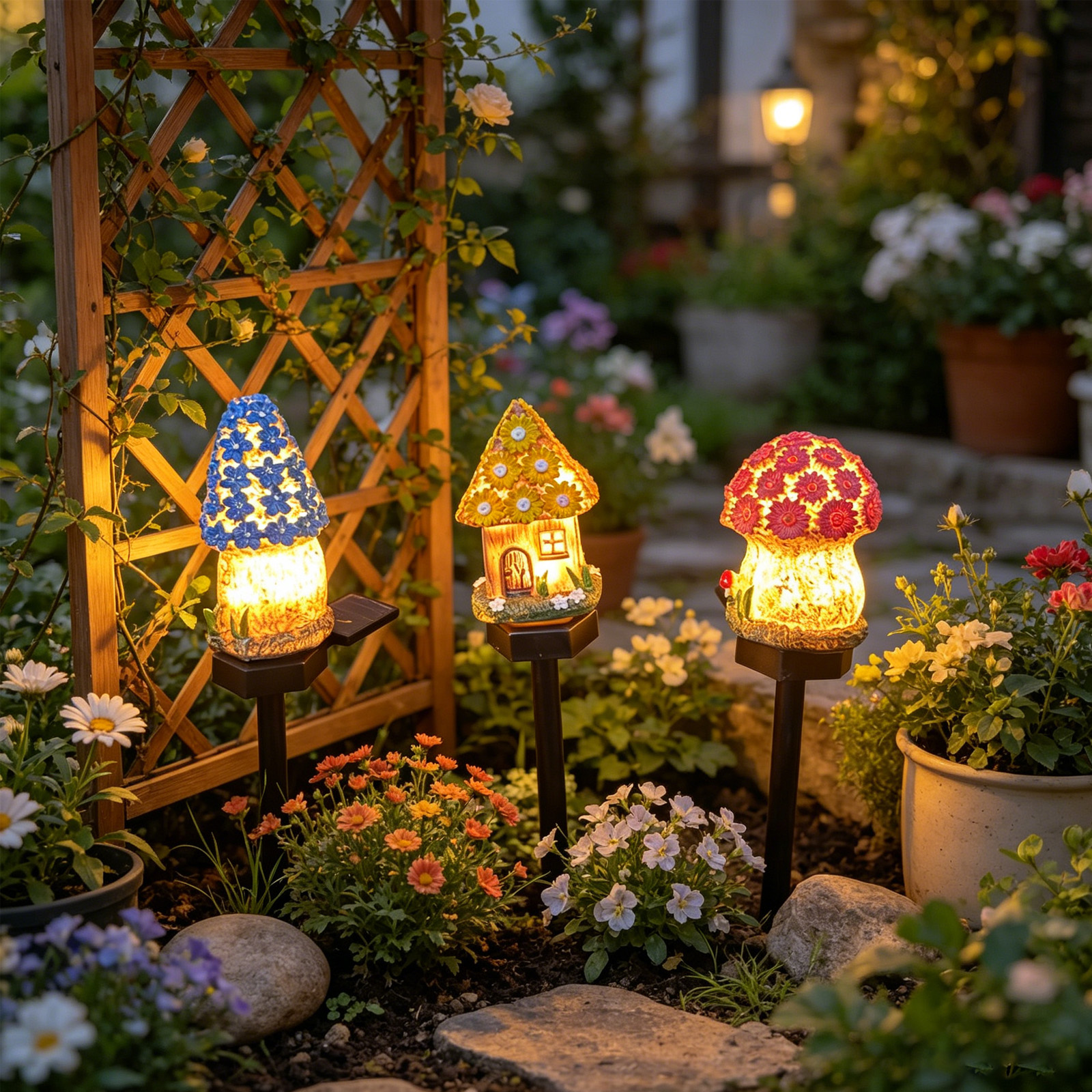 15.9in Cute Resin Mushroom Hou - Photocell Outdoor Lighting 评论和价格