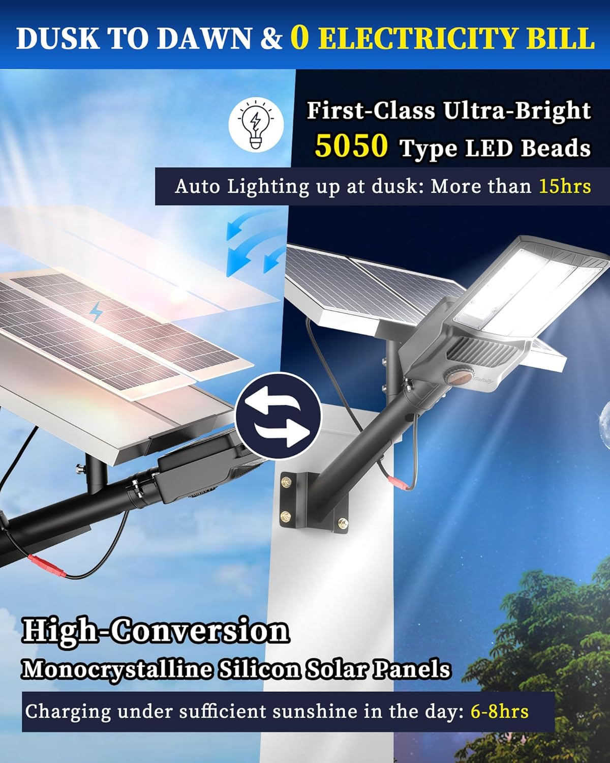Solar Street Lights Outdoor, C - Outdoor Lighting Dusk To Dawn 评论和价格
