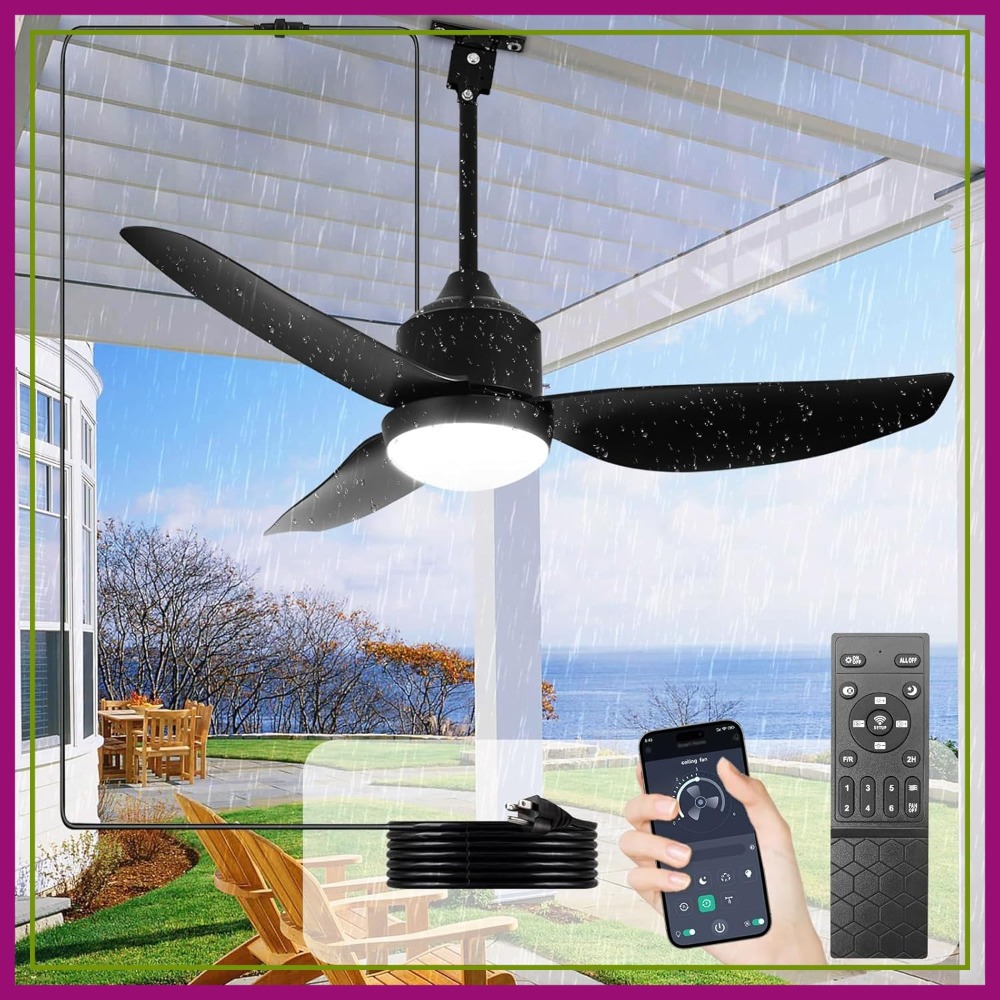 42 Inch Black Outdoor Ceiling  - Outdoor Lighting Remote Control 评论和价格