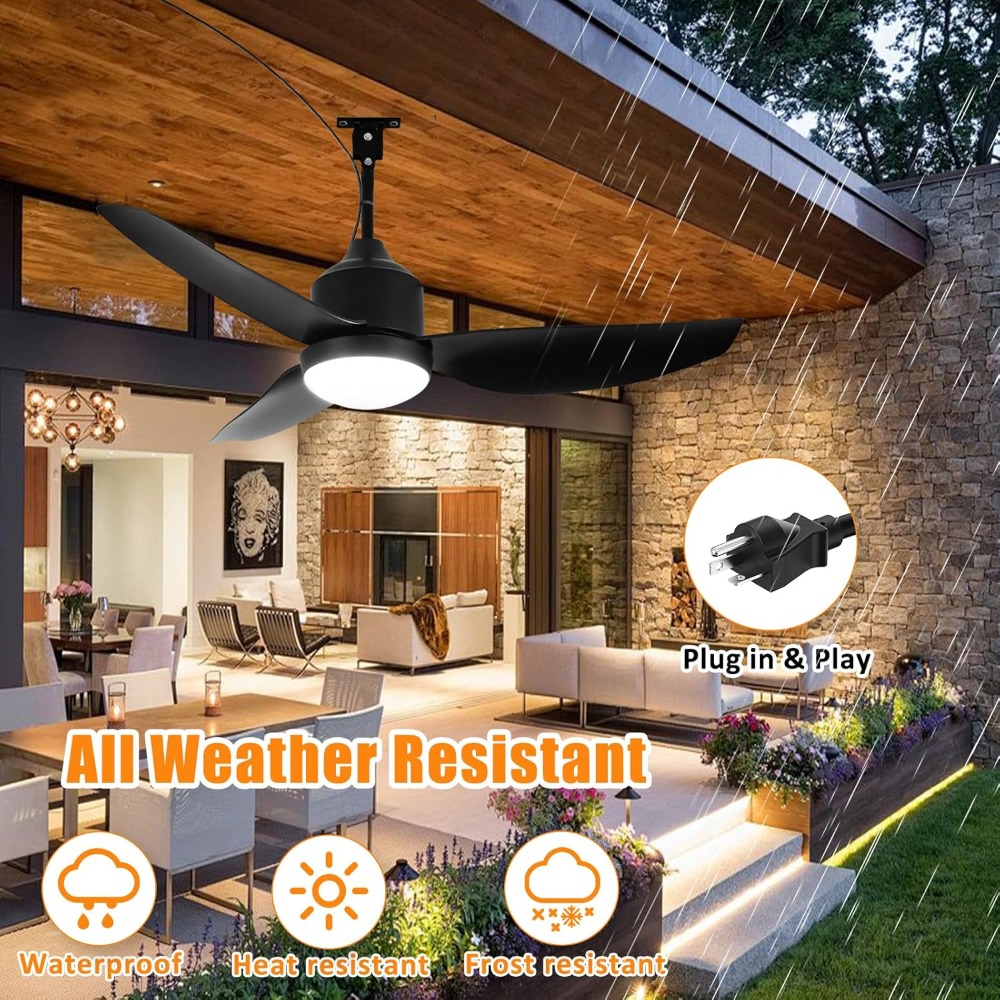 42 Inch Black Outdoor Ceiling  - Outdoor Lighting Remote Control 评论和价格