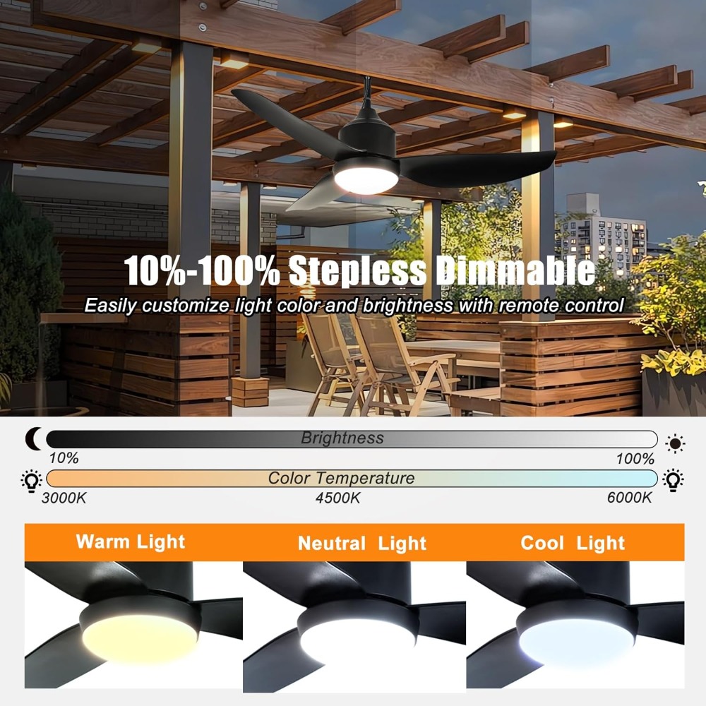 42 Inch Black Outdoor Ceiling  - Outdoor Lighting Remote Control 评论和价格