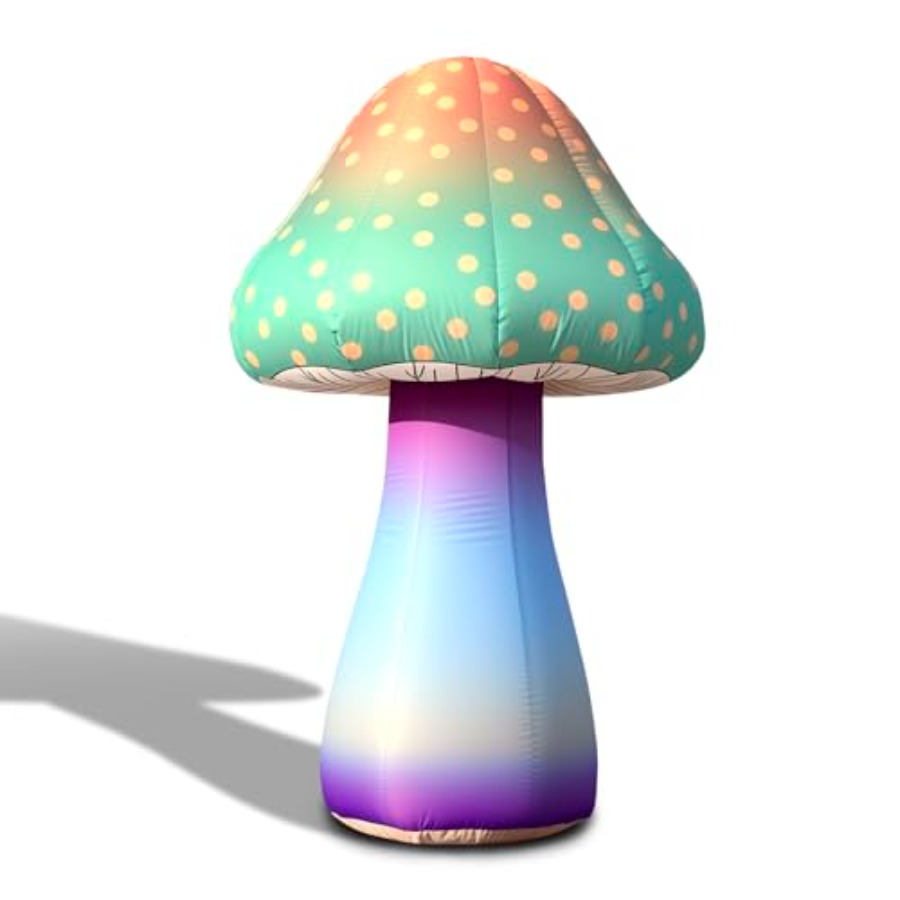 6 FT LED Inflatable Mushroom w - Outdoor Lighting Remote Control 评论和价格