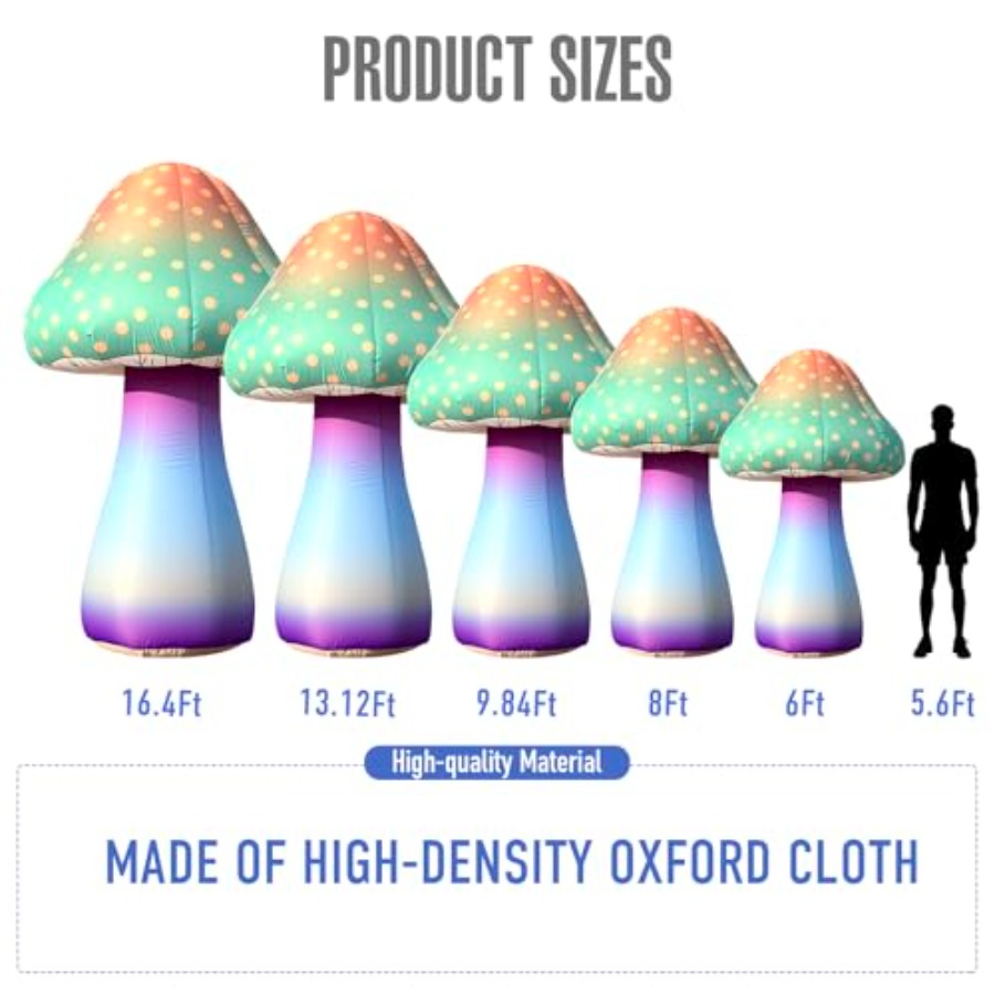 6 FT LED Inflatable Mushroom w - Outdoor Lighting Remote Control 评论和价格