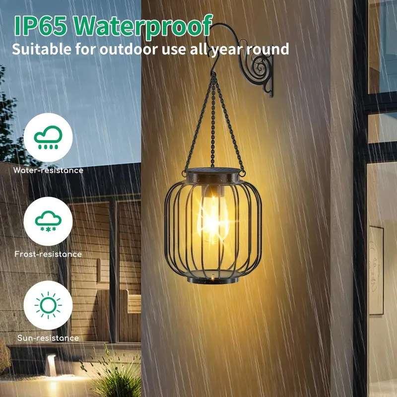 Solar Wrought Iron Lights Vint - Outdoor Lighting Pendant 评论和价格