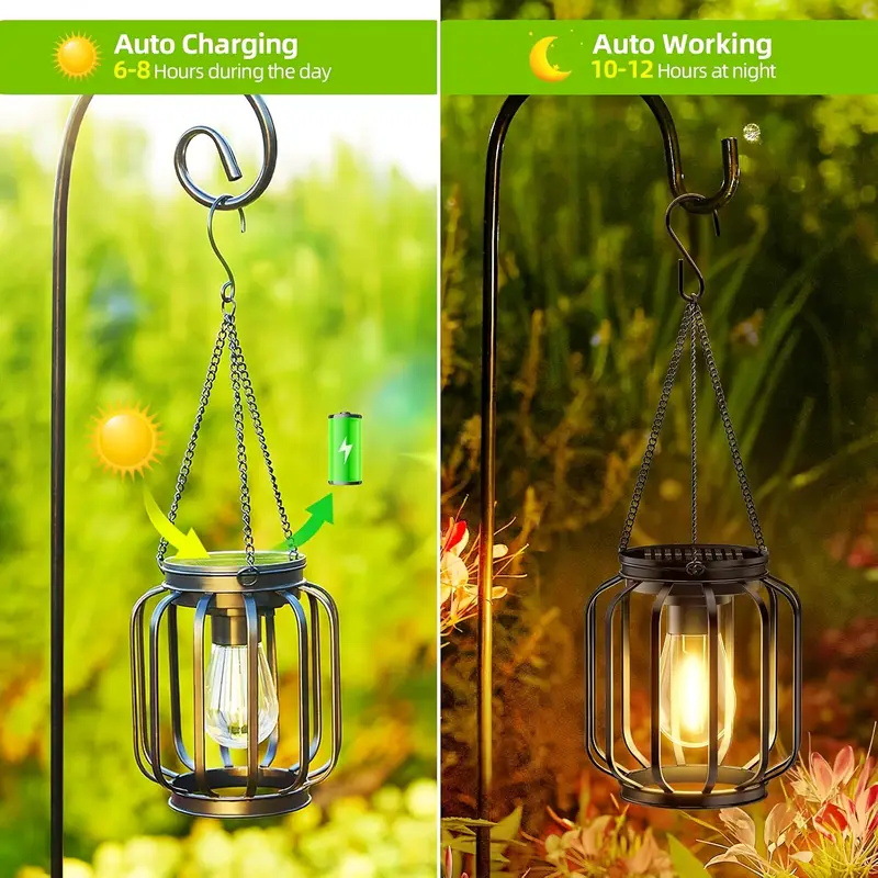 Solar Wrought Iron Lights Vint - Outdoor Lighting Pendant 评论和价格