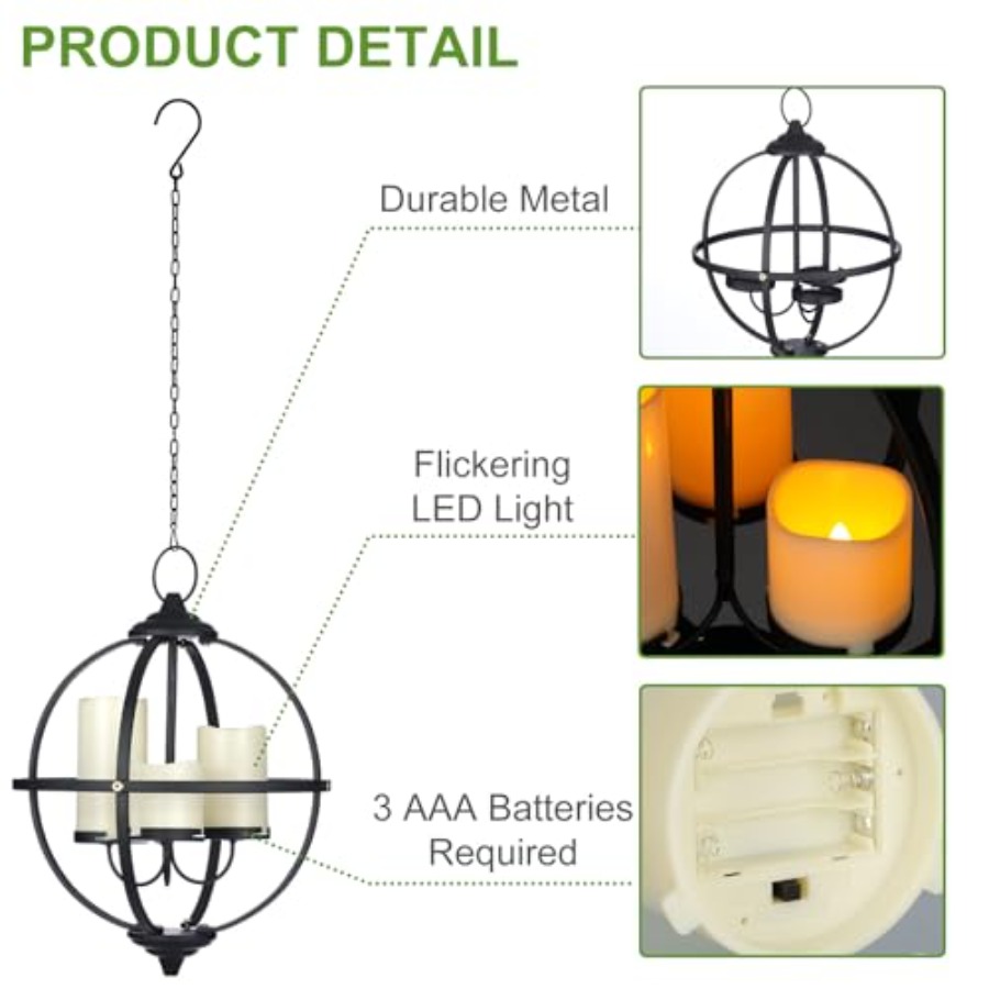 Battery Operated Outdoor Cle C - Outdoor Lighting Pendant 评论和价格