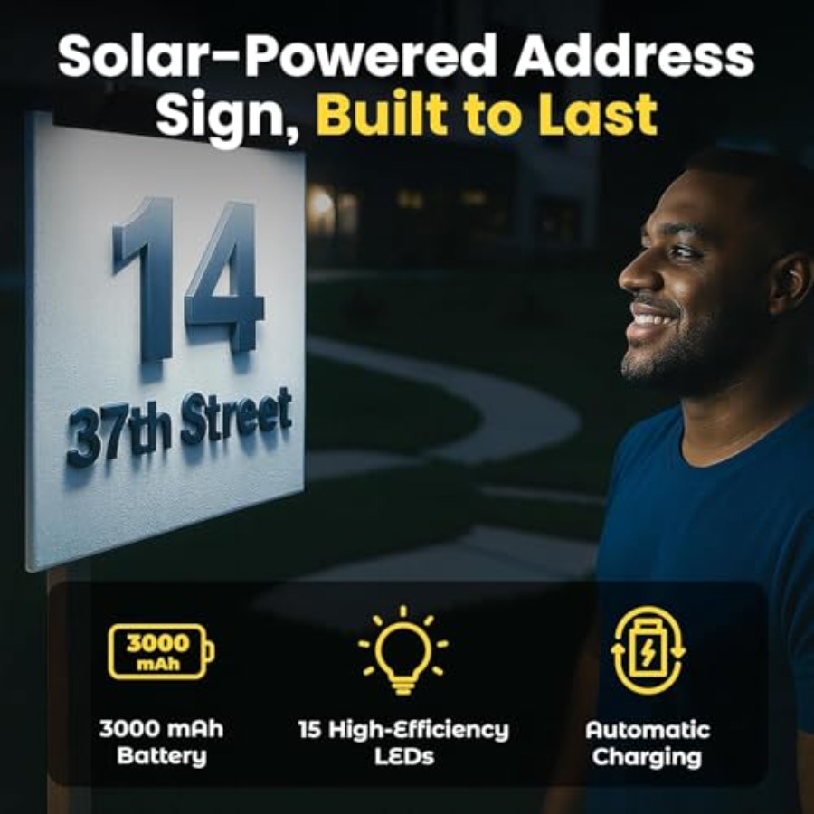 s 2Pck Solar Address Sign Ligh - Outdoor Lighting Dusk To Dawn 评论和价格