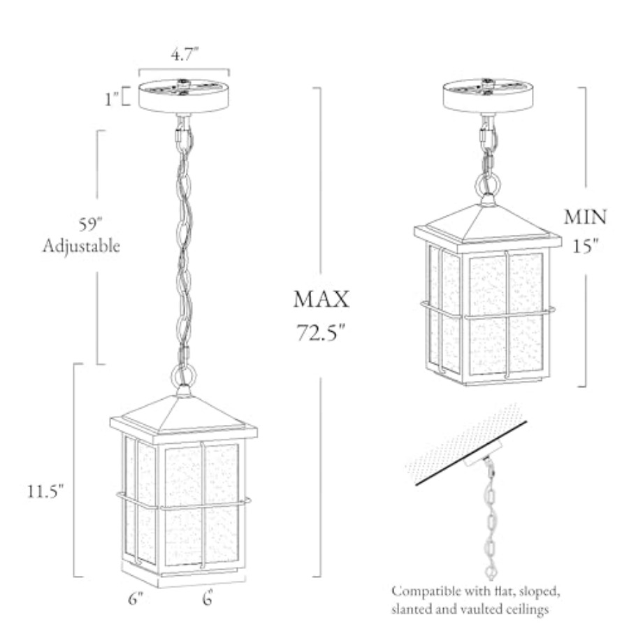 Outdoor Pendant Light Fixture, - Outdoor Lighting Pendant 评论和价格