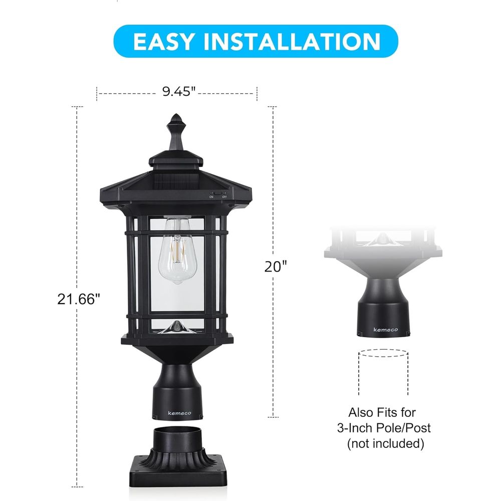 Solar Post Light Outdoor, ST43 - Outdoor Lighting Dusk To Dawn 评论和价格