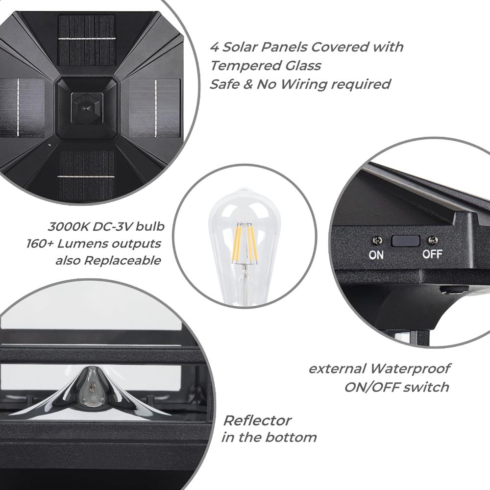 Solar Post Light Outdoor, ST43 - Outdoor Lighting Dusk To Dawn 评论和价格