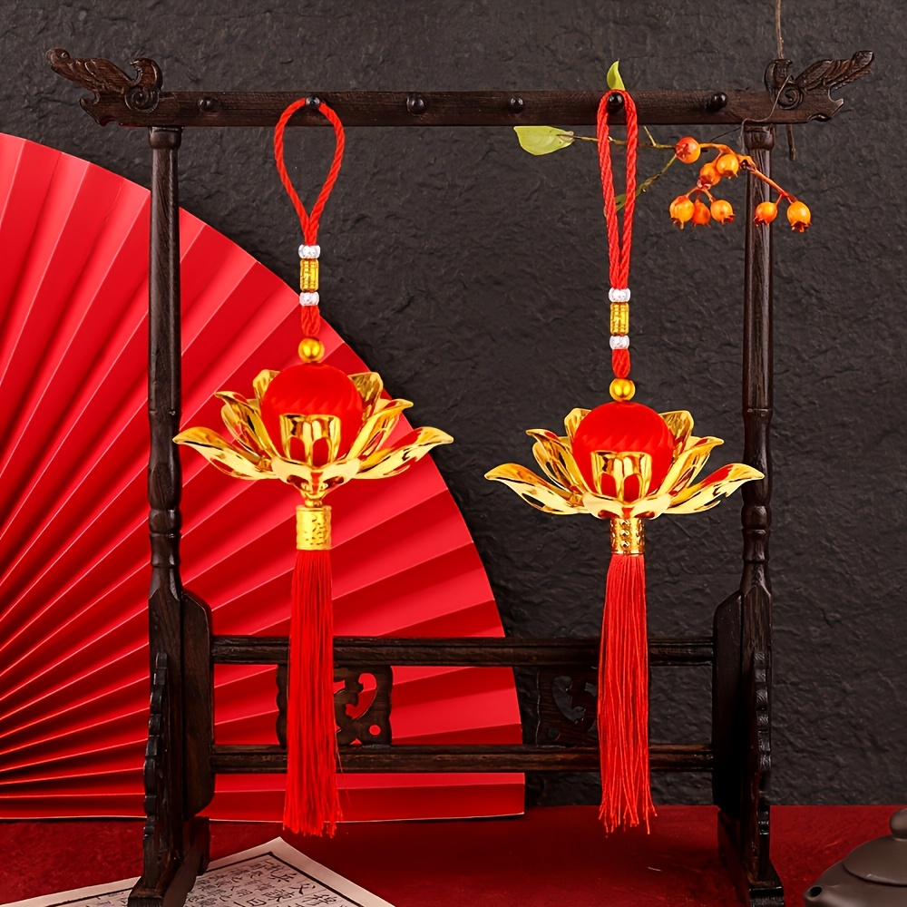 1pc Chinese Style Lotus Flower - Outdoor Lighting Pendant 评论和价格