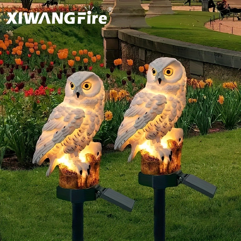 Solar Owl Statue Garden Light  - Photocell Outdoor Lighting 评论和价格