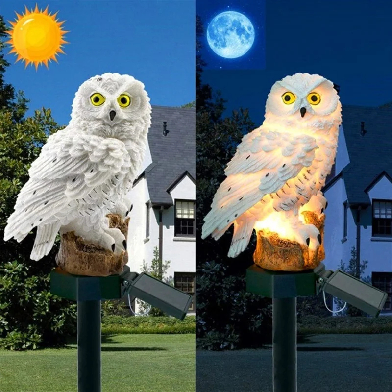Solar Owl Statue Garden Light  - Photocell Outdoor Lighting 评论和价格