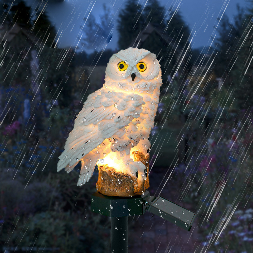 Solar Owl Statue Garden Light  - Photocell Outdoor Lighting 评论和价格