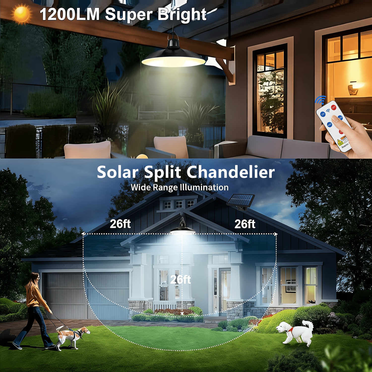 1pc Solar Pendant Light Outdoo - Outdoor Lighting Pendant 评论和价格