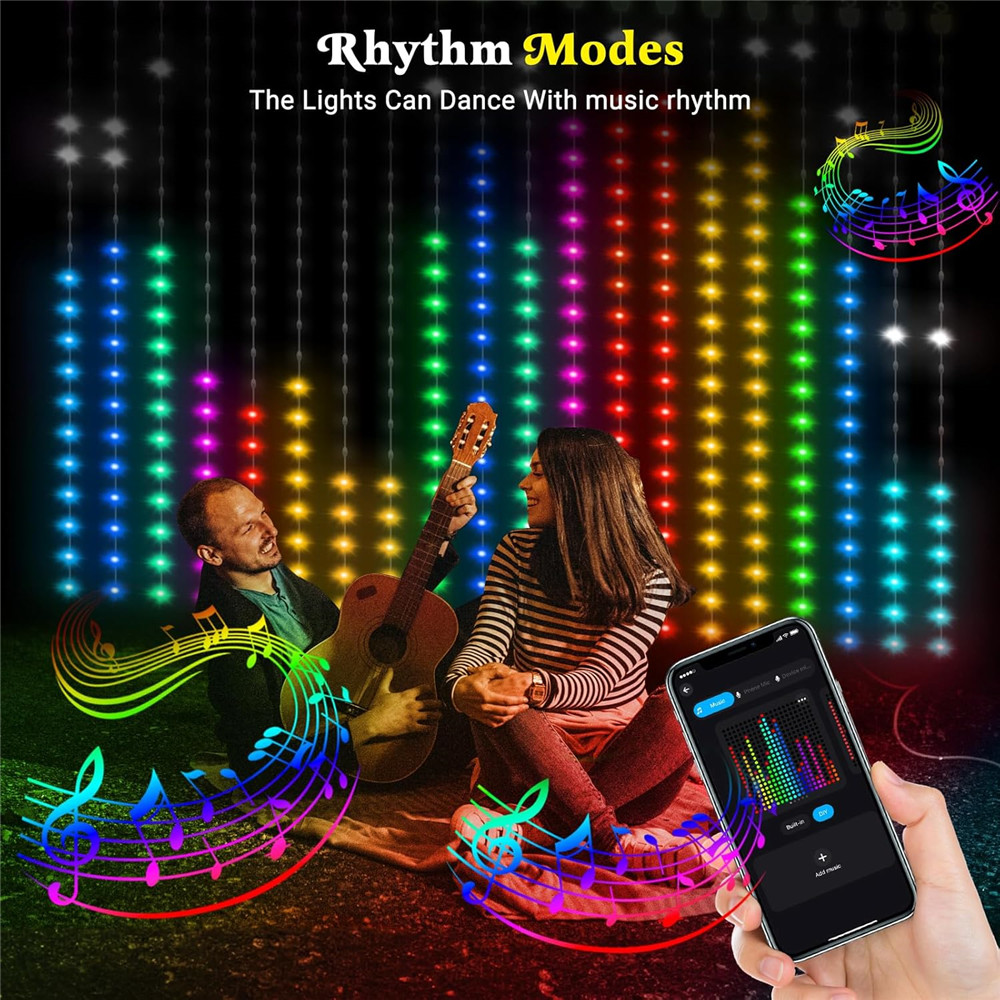 1/2PCS 400LED Curtain Lights L - Outdoor Lighting Remote Control 评论和价格