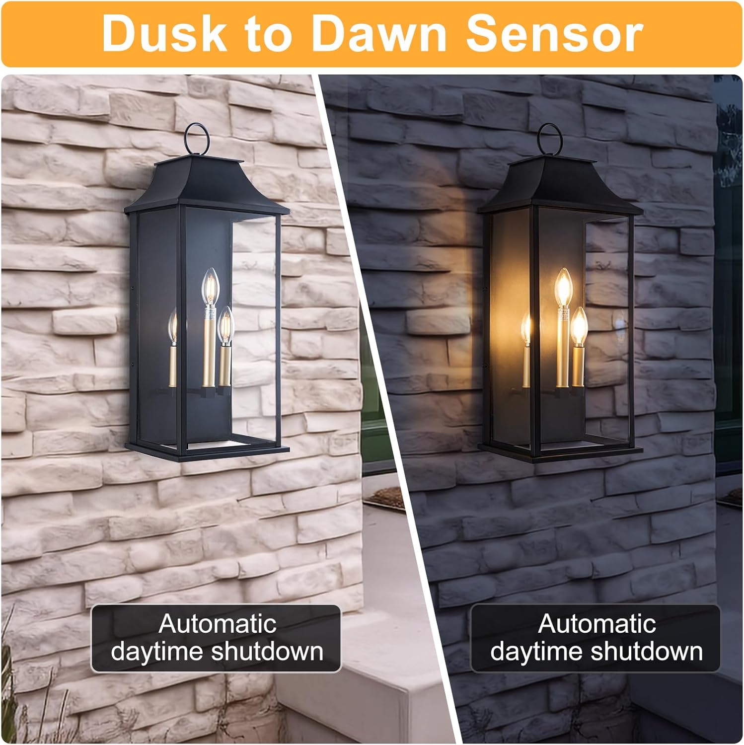 Large 3 Light Outdoor Wall Lan - Outdoor Lighting Dusk To Dawn 评论和价格